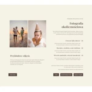 Przykładowa strona fotografa - podstrona Usługi