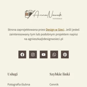 Przykładowa strona fotografa - wersja na telefon