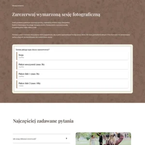 Przykładowa strona fotografa - System rezerwacji